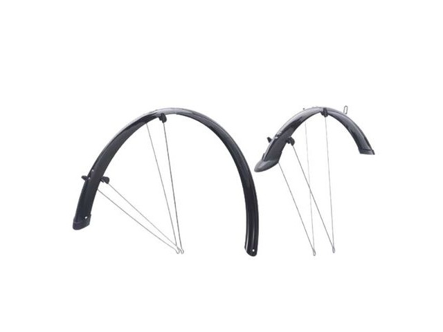 OXFORD 700c Hybrid 56mm Mudguard Set Black / Silver click to zoom image