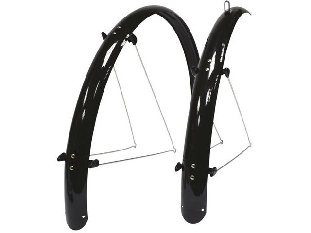 OXFORD 700c Hybrid 46mm Mudguard Set Black / Silver click to zoom image